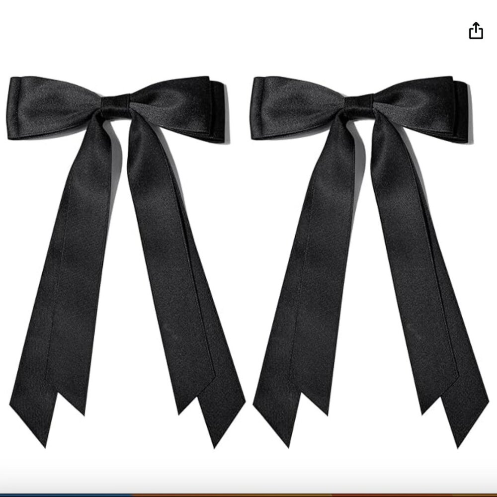 2PCS Hair Bows Hair Clip, Silky Satin Hair Ribbon NEW - Picture 4 of 6